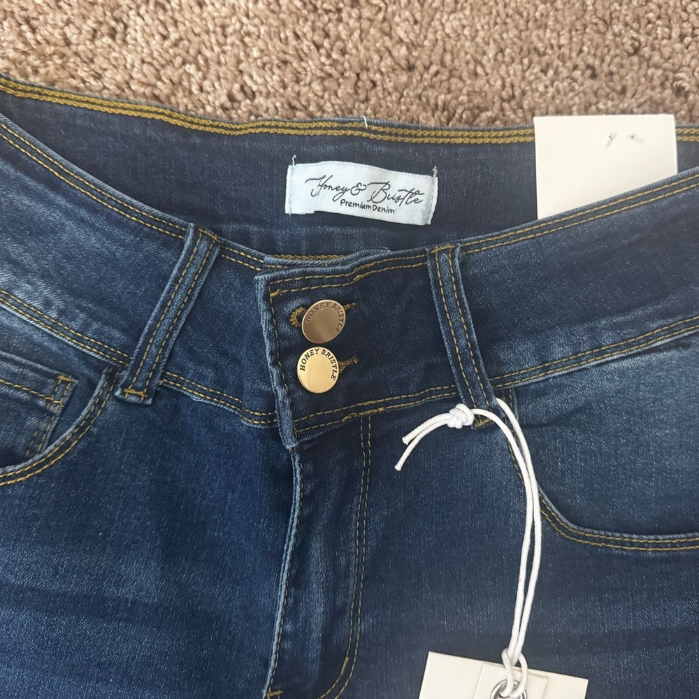 Petite Women's Dark Blue Ankle Jeans - Picture 4 of 5